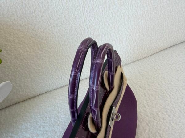 wsxc1767624762611_5 Original Quality Birkin Touch 25CM Amethyst Alligator/ Togo Leather Silver Hardware