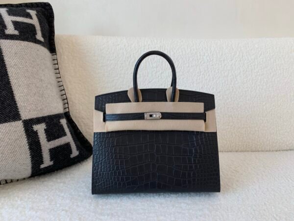 France Delivery Birkin 25CM 89 Nior Alligator Leather Top Handmade SHW Outer seam