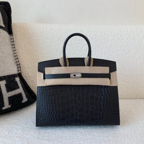 France Delivery Birkin 25CM 89 Nior Alligator Leather Top Handmade SHW Outer seam