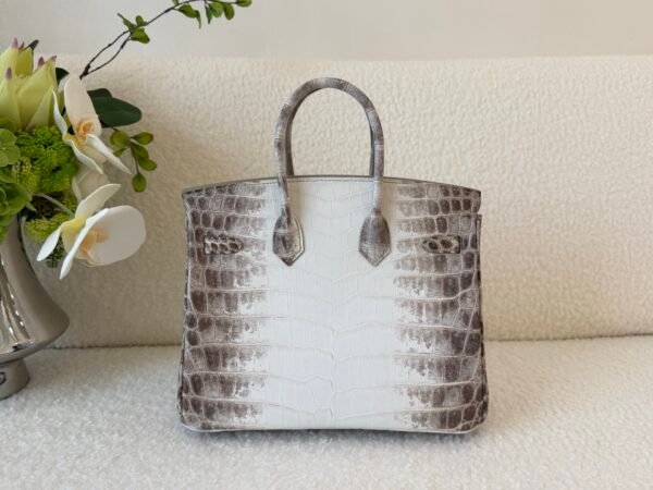 Full Handmade Birkin 25CM Himalaya Crocodile Leather Silver Hardware