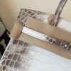 Full Handmade Birkin 25CM Himalaya Crocodile Leather Silver Hardware