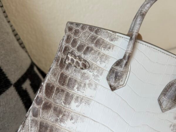 Full Handmade Birkin 25CM Himalaya Crocodile Leather Silver Hardware