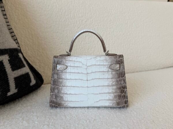 Top Handmade USA Shipping Mini Kelly 19CM Himalaya Alligator Leather Silver Hardware
