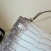 Top Handmade USA Shipping Mini Kelly 19CM Himalaya Alligator Leather Silver Hardware