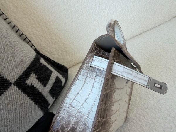 Top Handmade USA Shipping Mini Kelly 19CM Himalaya Alligator Leather Silver Hardware