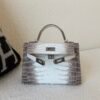 Top Handmade USA Shipping Mini Kelly 19CM Himalaya Alligator Leather Silver Hardware