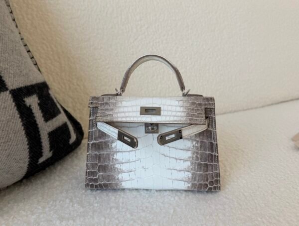 Top Handmade USA Shipping Mini Kelly 19CM Himalaya Alligator Leather Silver Hardware