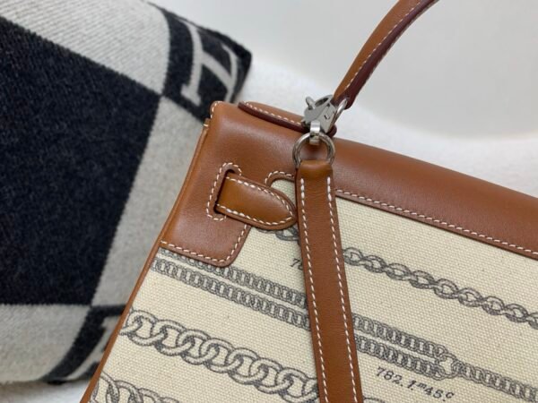 Christmas Styles Kelly 25cm Canvas with Swift Leather Ck37 Silver Hardware