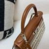 Christmas Styles Kelly 25cm Canvas with Swift Leather Ck37 Silver Hardware
