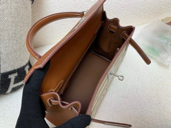 Christmas Styles Kelly 25cm Canvas with Swift Leather Ck37 Silver Hardware