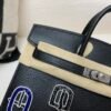 Full Handmade Birkin 20cm Badge 89 Nior Swift Leather SHW
