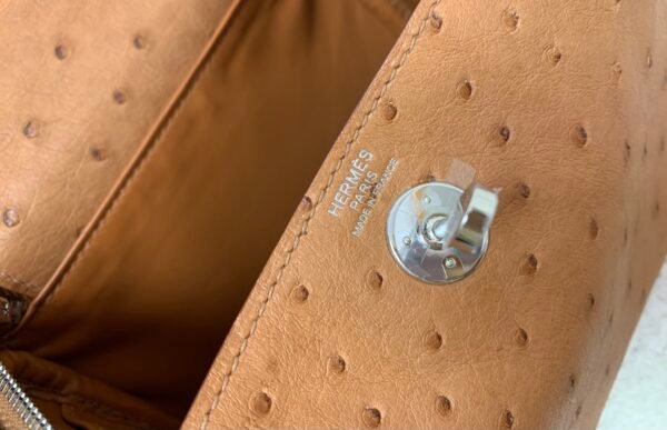 Original Package Factory Sales Lindy 26CM Ostrich Leather CK37 Silver Hardware