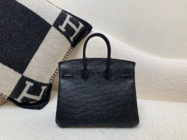 France Delivery Birkin 25CM 89 Nior Ostrich Leather Silver Hardware Full Handmade