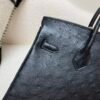 France Delivery Birkin 25CM 89 Nior Ostrich Leather Silver Hardware Full Handmade