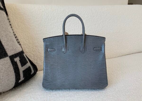 Global Shipping Birkin 25CM 84 Gris Fonce Lizard Leather SHW