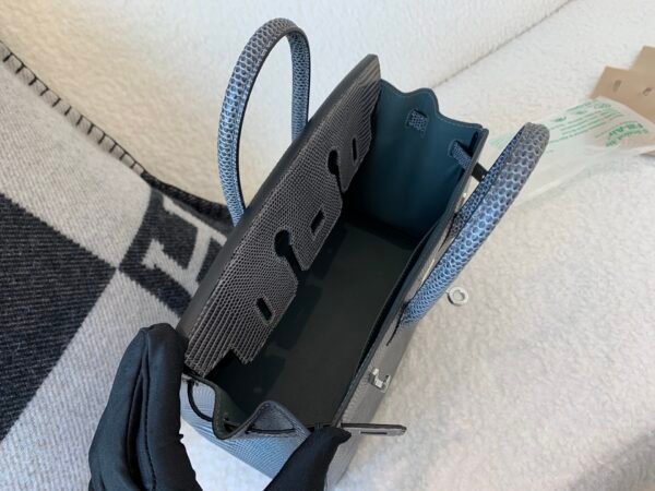 Global Shipping Birkin 25CM 84 Gris Fonce Lizard Leather SHW