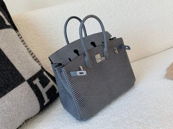Global Shipping Birkin 25CM 84 Gris Fonce Lizard Leather SHW