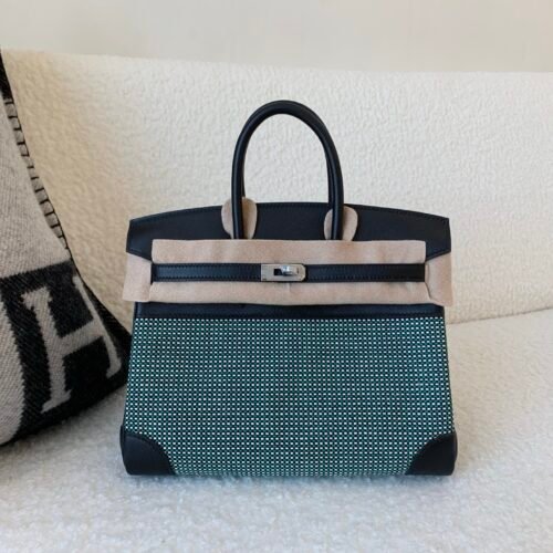 Global shipping Birkin 25cm 1:1 to make waffle 89 Nior Swift Leather/ Canvas