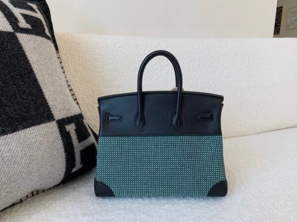 Global shipping Birkin 25cm 1:1 to make waffle 89 Nior Swift Leather/ Canvas