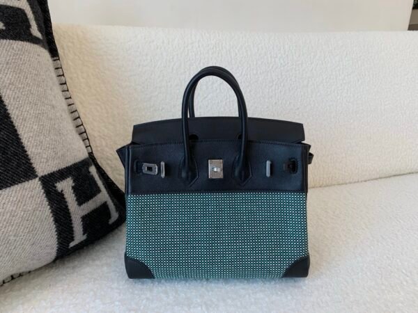 Global shipping Birkin 25cm 1:1 to make waffle 89 Nior Swift Leather/ Canvas