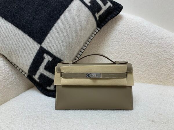 Global Shipping Kelly Pochette 22cm In stock 18 Etoupe Swift Leather SHW