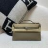 Global Shipping Kelly Pochette 22cm In stock 18 Etoupe Swift Leather SHW