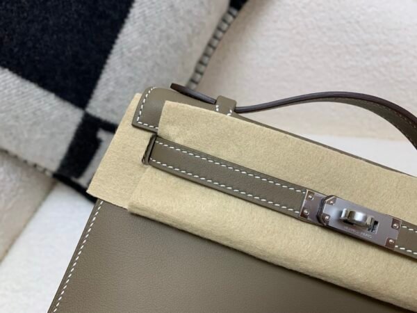 Global Shipping Kelly Pochette 22cm In stock 18 Etoupe Swift Leather SHW