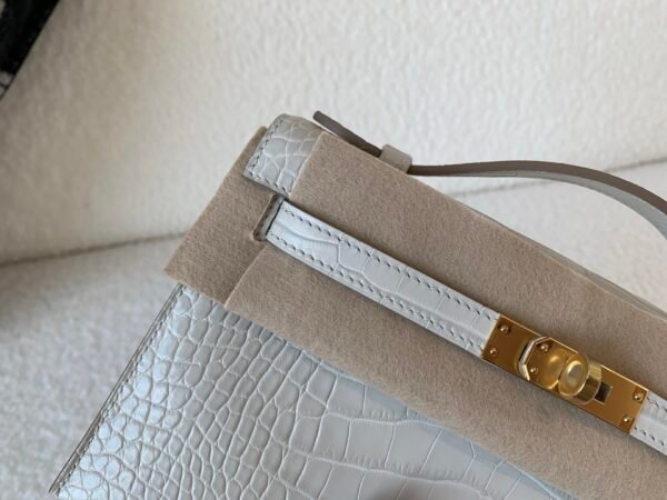 France Shipping Kelly Pochette 22cm 8L Alligator Leather Gold Hardware