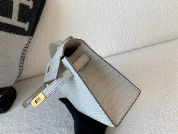 France Shipping Kelly Pochette 22cm 8L Alligator Leather Gold Hardware