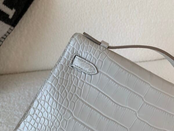 Global Shipping Kelly Pochette 22cm 8L Alligator Leather SHW Full Handmade