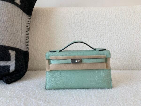 Kelly Pochette 22cm Global Shipping In stock 6U Alligator Leather SHW