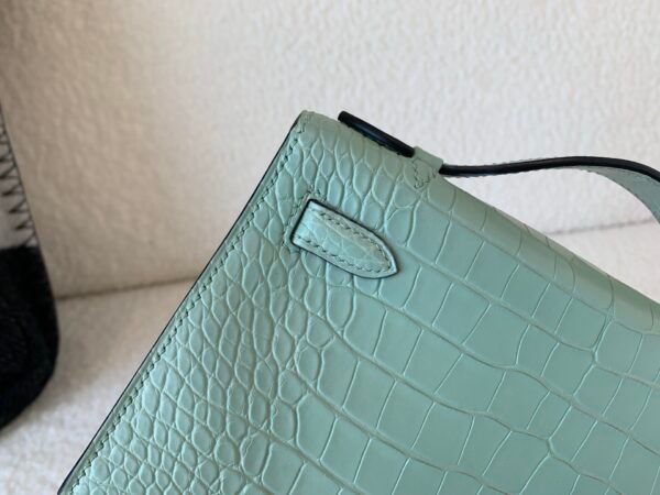 Kelly Pochette 22cm Global Shipping In stock 6U Alligator Leather SHW