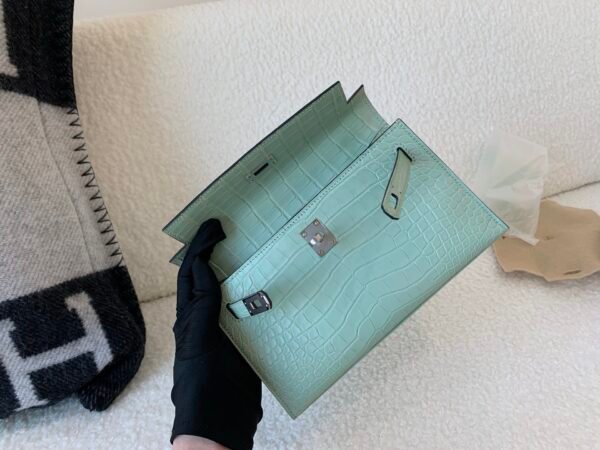 Kelly Pochette 22cm Global Shipping In stock 6U Alligator Leather SHW