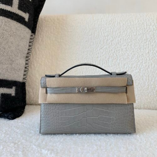 wsxc1767822447028_0 UK sale Kelly Pochette 22CM 0V Alligator Leather Silver Hardware