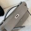 UK sale Kelly Pochette 22CM 0V Alligator Leather Silver Hardware