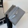 UK sale Kelly Pochette 22CM 0V Alligator Leather Silver Hardware