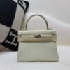 wsxc1767828208216_0 Kelly 25CM 8L Menthe Alligator Leather Top Handmade Silver Hardware