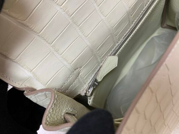 wsxc1767828208216_7 Kelly 25CM 8L Menthe Alligator Leather Top Handmade Silver Hardware