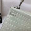 wsxc1767828208217_3 Kelly 25CM 8L Menthe Alligator Leather Top Handmade Silver Hardware