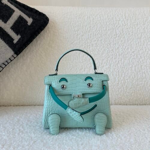 wsxc1767828210962_0 New Stock Kelly Doll 16CM 6U Alligator Leather Top Handmade Cute Handbag