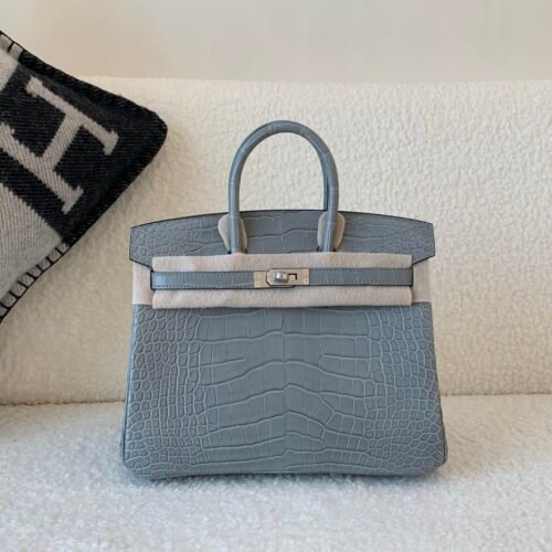 wsxc1767828226506_0 Top Handmade Birkin 25CM 0V Alligator Leather SHW Classic Handbag