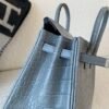 Top Handmade Birkin 25CM 0V Alligator Leather SHW Classic Handbag