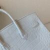Top Quality Birkin 25CM 1 BLANC Alligator Leather Silver Hardware