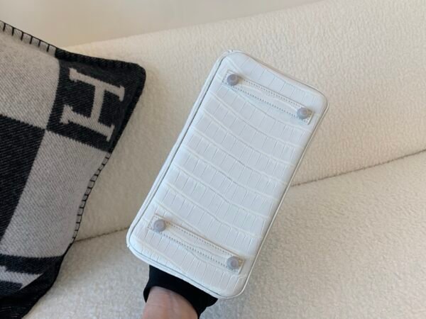 Top Quality Birkin 25CM 1 BLANC Alligator Leather Silver Hardware