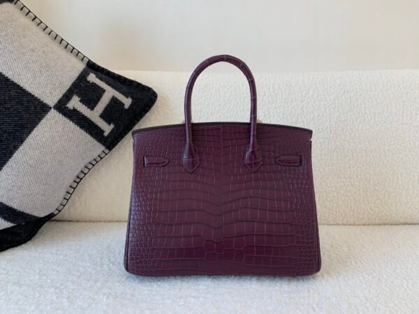 France Lady style Birkin 30CM 9G Amethyste Porosus Leather GHW