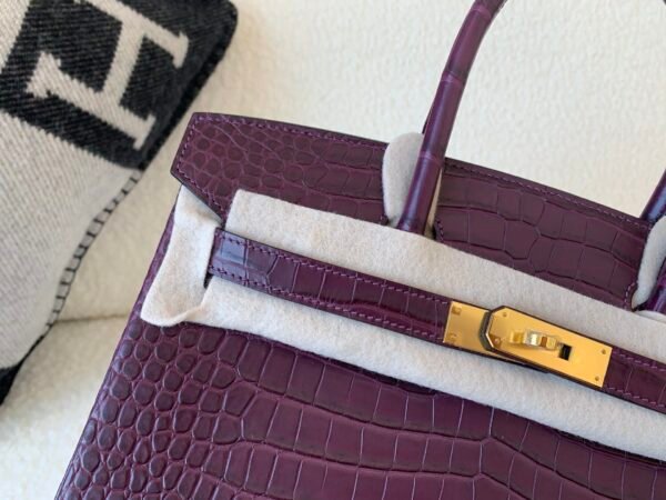 France Lady style Birkin 30CM 9G Amethyste Porosus Leather GHW