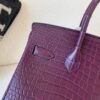 France Lady style Birkin 30CM 9G Amethyste Porosus Leather GHW