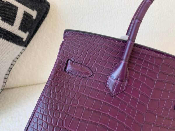 France Lady style Birkin 30CM 9G Amethyste Porosus Leather GHW