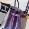 France Lady style Birkin 30CM 9G Amethyste Porosus Leather GHW
