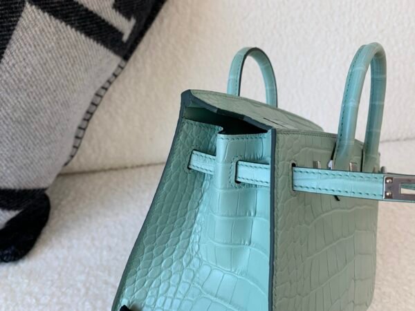 wsxc1767828240073_4 Full Handmade Original Packaging Birkin 20 6U Vert Dfau Matte Alligator Silver Hardware